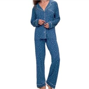 Eberjey Giselle Teal Blue Star Print Pajama Set